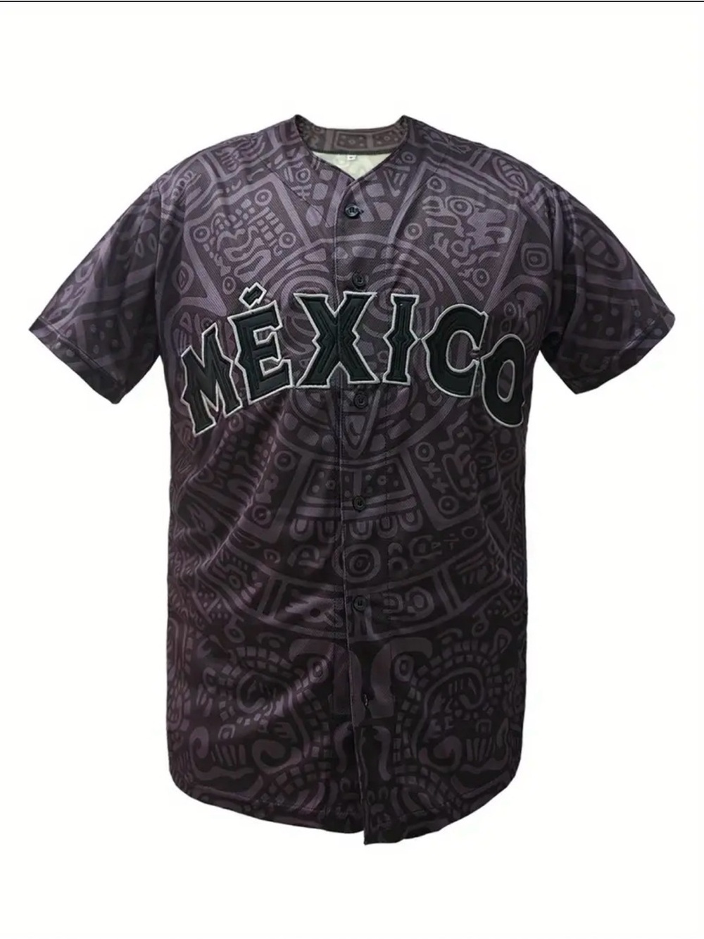 México Printed Graphic Aztec Baseball Jersey - Unbranded NWT